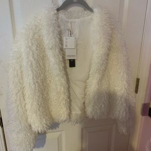 Fluffy white jacket
